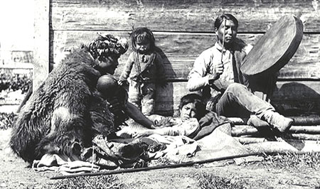 Shaman curing a sick boy